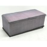 Victorian upholstered ottoman blanket box, single hinged lid, W127cm, H51cm, D58cm