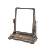 Victorian mahogany dressing table mirror, shaped front, on scroll carved feet, W60cm, H67cm