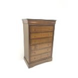 Grange - French cherry wood chest, six drawers, shaped plinth base