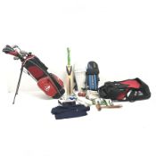 A quantity of golf clubs and other sporting items