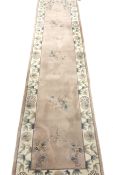 Chinese washed woollen runner rug, 322cm x 81cm