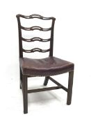 Georgian mahogany Chippendale style chair, moulded frame with pierced and waved slat back, dished le