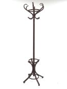 Bentwood hat and coat stand, H195cm