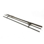 Early 20th century cast iron, four lat clothes airer rack, L242cm