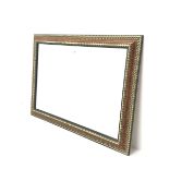 Rectangular bevel edged wall mirror, walnut and gilt finish frame, W108cm, H78cm