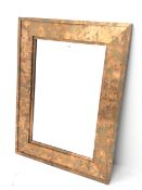 Acid washed copper framed rectangular wall mirror, bevelled plate, 91cm x 122cm