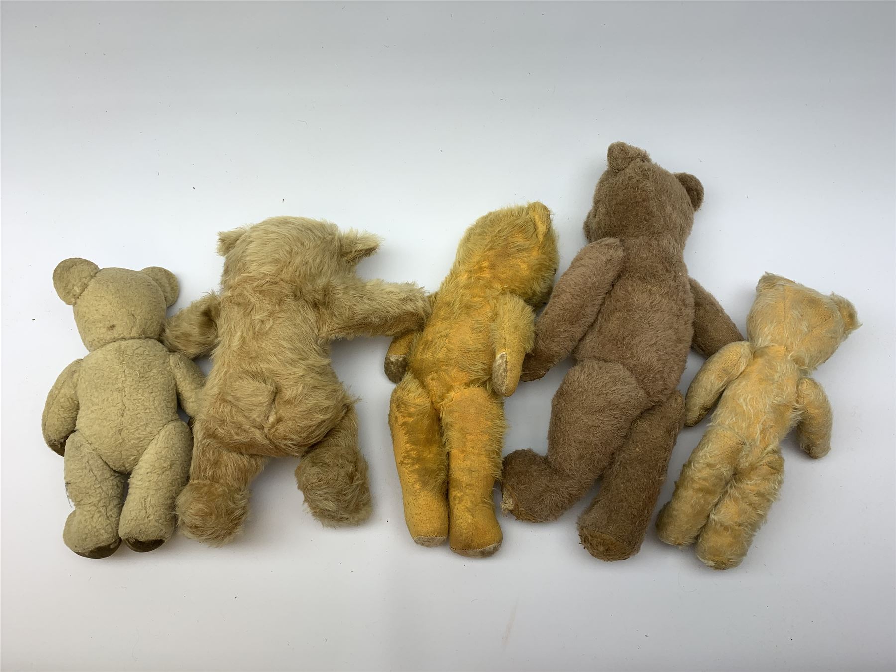 Nine English teddy bears 1950s-60s including wood wool filled Pedigree bear with swivel jointed head - Image 5 of 5