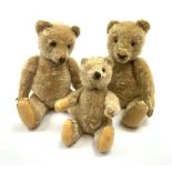 Three 1950s German teddy bears including blonde mohair