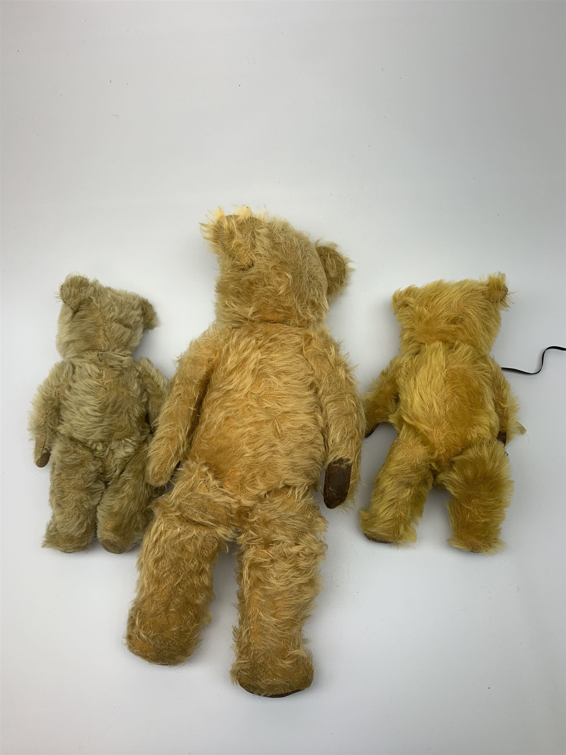 Three English teddy bears c1930s-50s comprising Chiltern wood wool filled Hug-Mee flat faced bear wi - Image 2 of 2