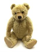 Chad Valley large teddy bear c1930s with wood wool filled blond mohair body