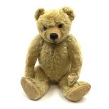 Chad Valley large teddy bear c1930s with wood wool filled blond mohair body