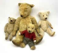 Four Chiltern teddy bears 1930s-50s