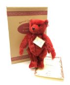 Steiff limited edition 'British Collector's 1998 Teddy Bear' in burgundy with growler mechanism