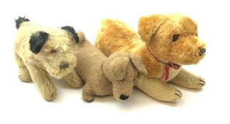 Three English dogs 1930s-60s including Deans Rag Book Co. Ltd. Childsplay corgi in crouching positio
