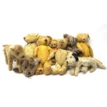 Quantity of early wood wool filled teddy bears for restoration.