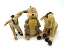 Three 1950s Merrythought animals comprising Disney Thumper rabbit standing on hind legs with revolvi