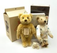 Steiff - limited edition 'Racing Driver' teddy bear wearing overalls with BMW and other logos
