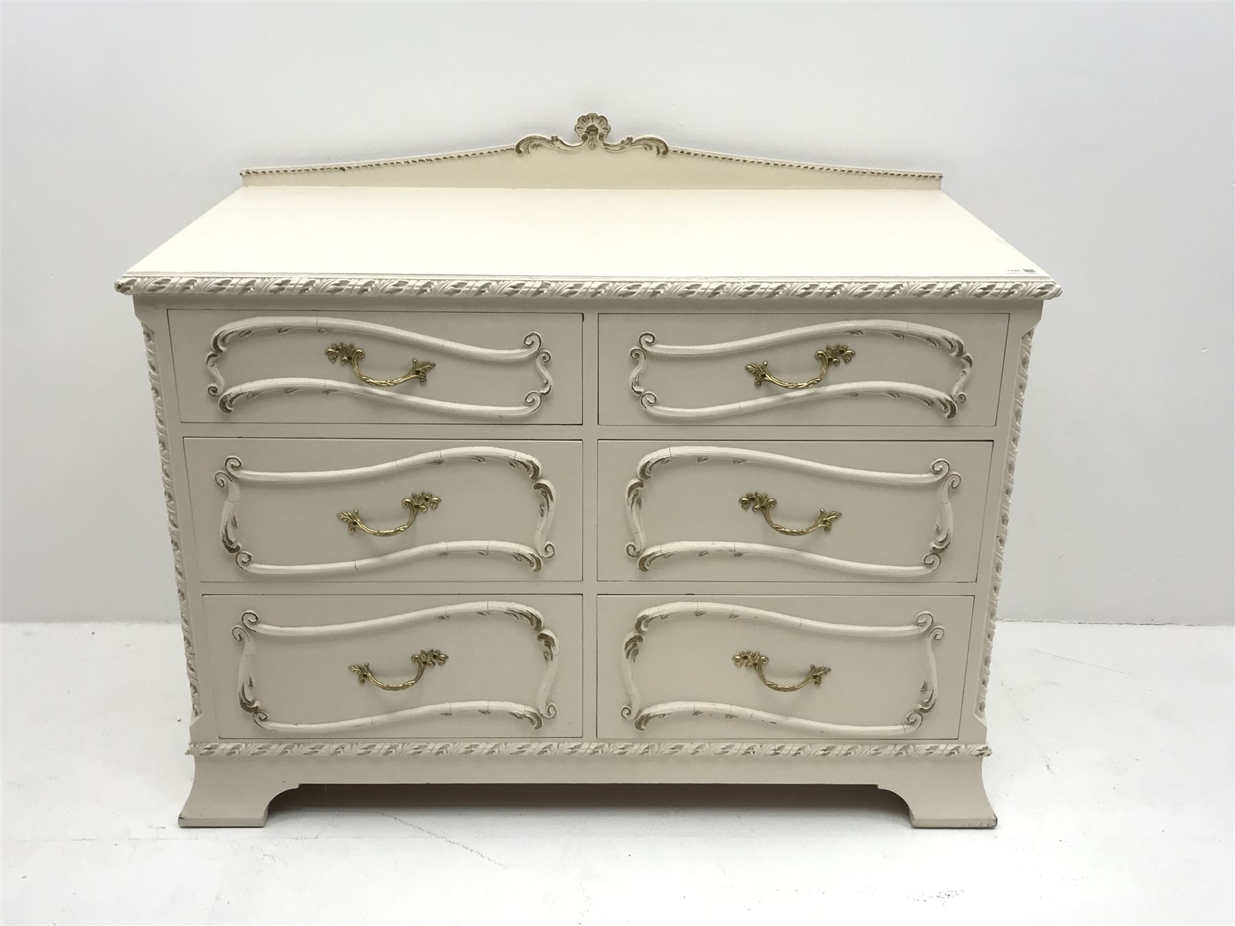 Late 20th century French style white and gilt chest