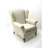 Georgian style high wing back armchair