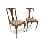 Pair Edwardian mahogany chairs