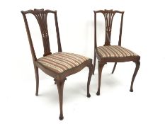 Pair Edwardian mahogany chairs