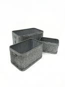 Set of three graduating galvanised tubs (max measurements)