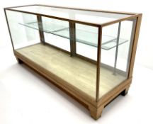 Mid century oak framed glazed display counter