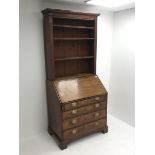 George III and later mahogany bookcase bureau