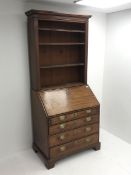 George III and later mahogany bookcase bureau