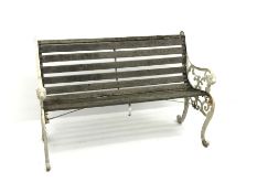 Cast iron two seat garden bench
