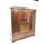 Edwardian mahogany triple wardrobe