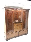 Edwardian mahogany triple wardrobe