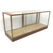 Mid century oak framed glazed display counter