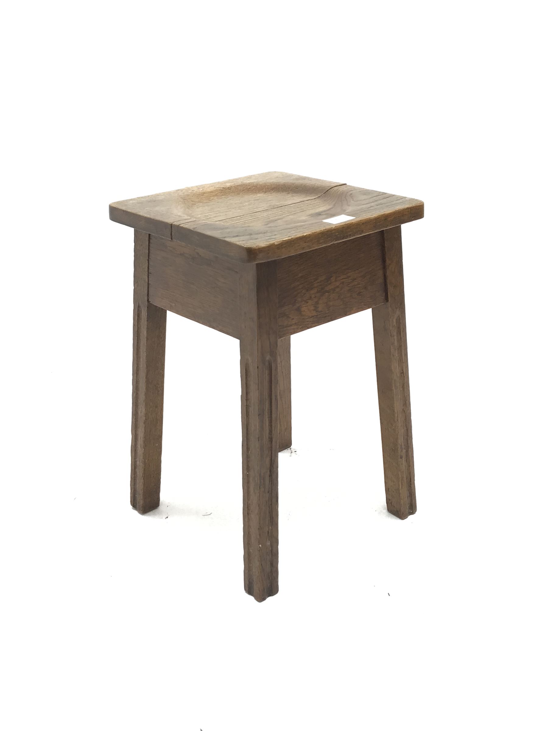 Small early 20th century oak stool