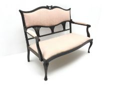 Edwardian mahogany two seat settee