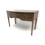 19th century mahogany bow front side table/desk