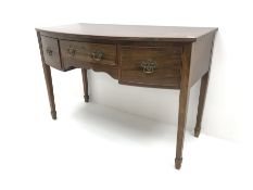 19th century mahogany bow front side table/desk