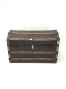 Vintage metal and timber bound trunk