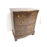 Small 20th century mahogany serpentine front chest