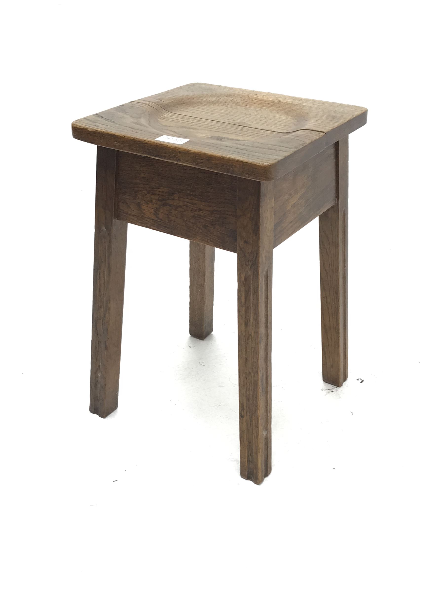 Small early 20th century oak stool - Image 3 of 3