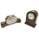 Mid to late 20th century walnut mantel clock by 'Elliot' (W29cm)