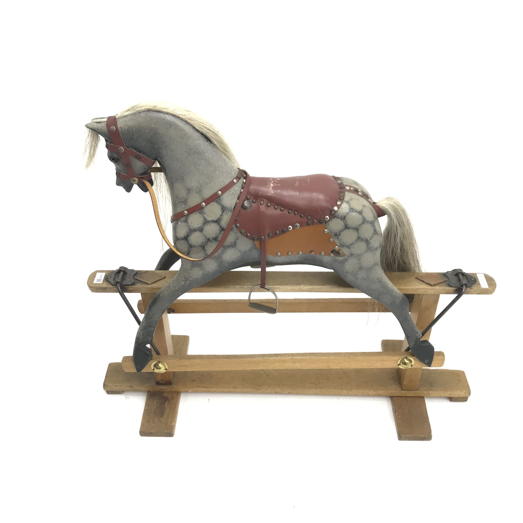 Early 20th century dapple grey rocking horse - Image 4 of 4