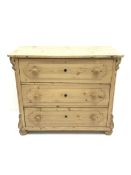 Continental style polished pine chest