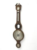 Late 20th century Georgian style mahogany five dial mercury barometer