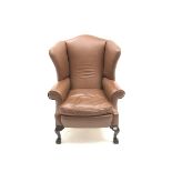 Georgian style high wing back armchair