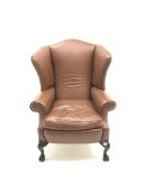 Georgian style high wing back armchair