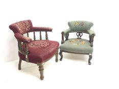 Two late Victorian tub shaped armchairs