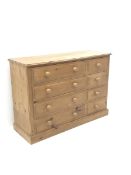 Polished pine chest of drawers