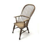 19th century ash and elm stick back Windsor chair