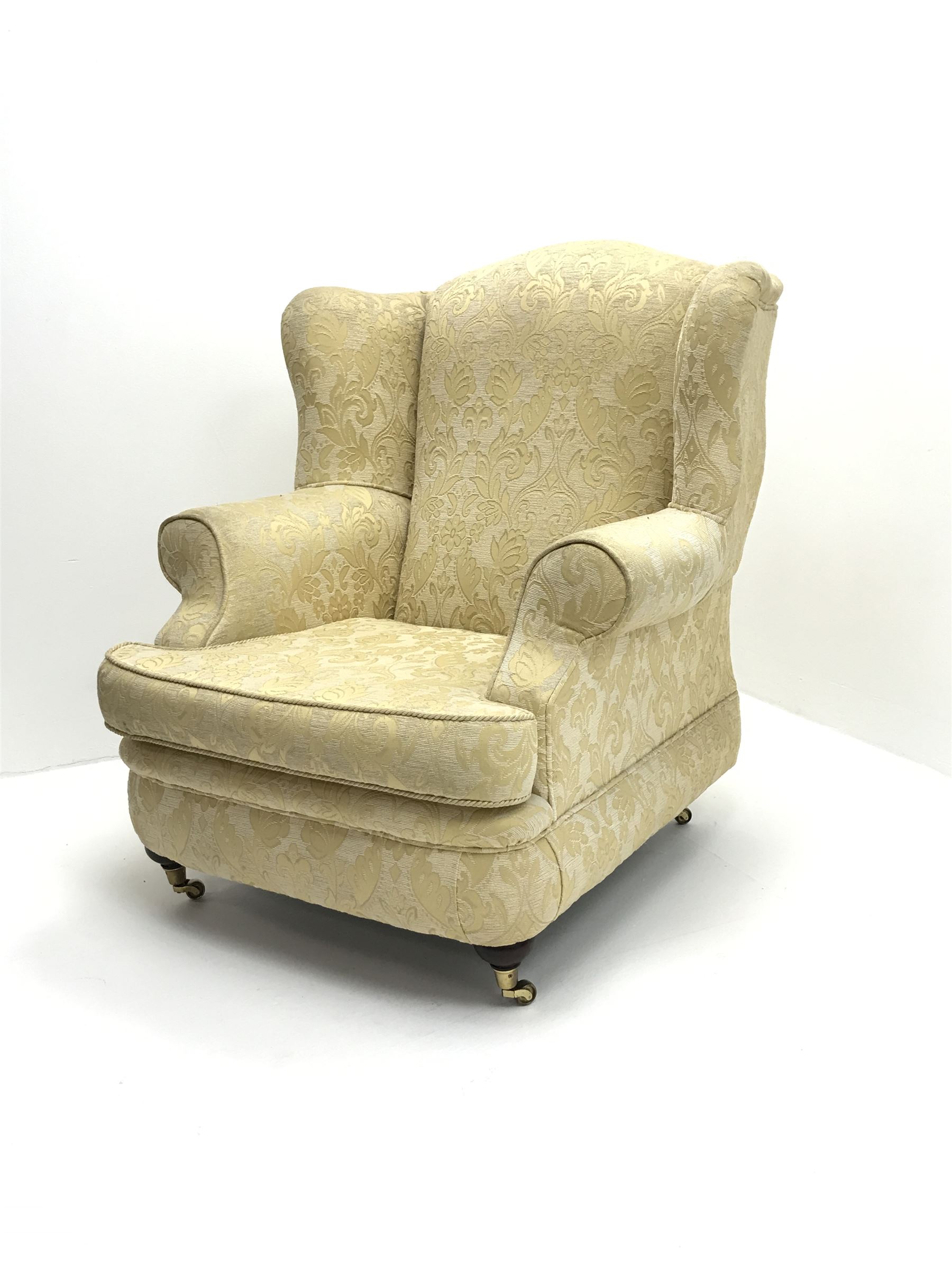 Queen Anne style wing back armchair - Image 2 of 2